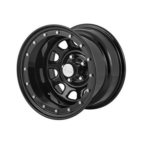 15x8 Gloss Black Steel Off-Road Wheel – 5x4.5 (5x114.3) – 8-Spoke Simulated Beadlock Style