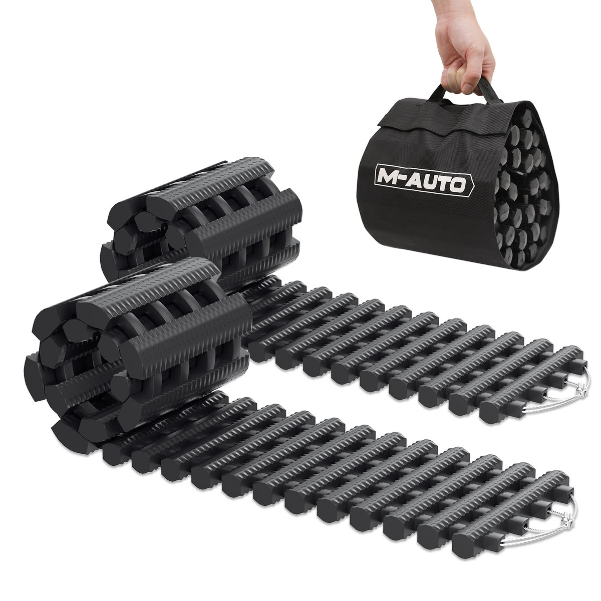 39" Roll-Up Tire Traction Mats – 2 Pack – Snow, Mud, Sand & Ice Recovery Tracks