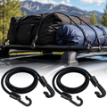 48" Heavy-Duty Bungee Cords with Hooks – 2 Pack – Black Cargo Tie-Down Straps