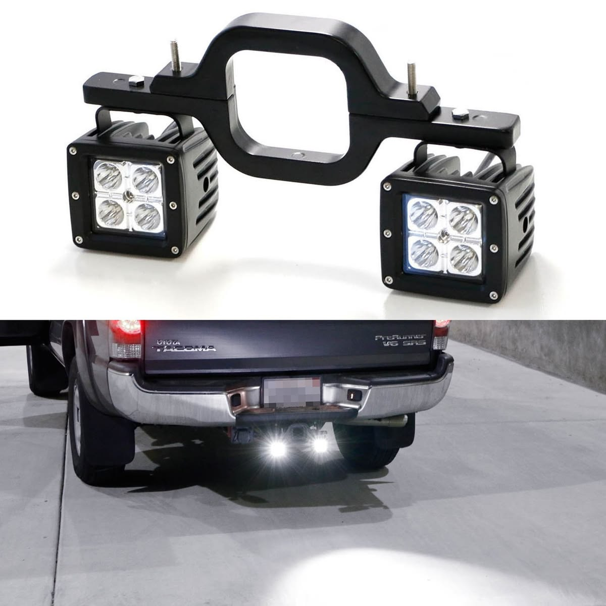 40W Dual LED Tow Hitch Backup Light Kit – 2 Pods with Mounting Bracket