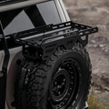 Rear Spare Tire Cargo Rack Platform – Black Off-Road Storage Shelf